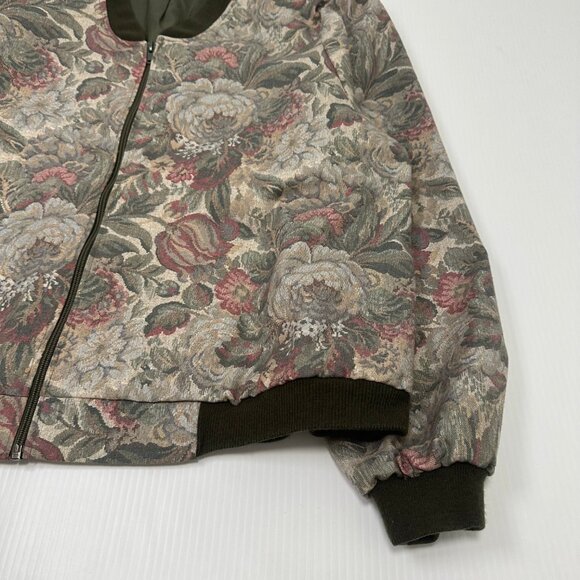 Vintage Floral Pattern Bomber Jacket Women's S - Picture 2 of 2